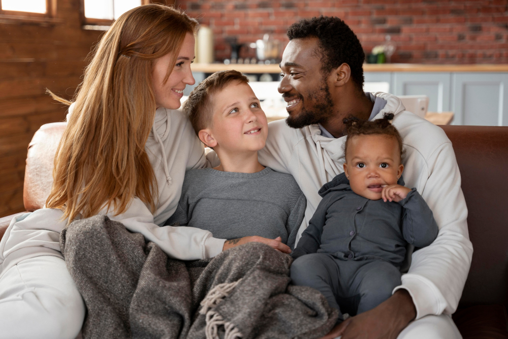 Family Sitting On The Couch